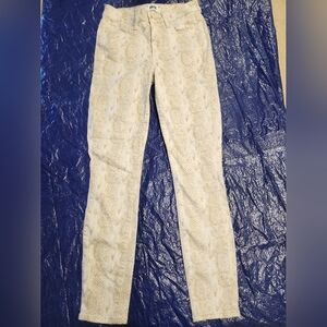 WHITE SNAKEPRINT PAIGE SKINNY JEANS